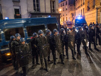Clashes in Paris, France, on 7 May 2017 as Mr Macron is elected the new French president. Around 8:00 pm as Mr macron was heralded the new F...