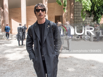 Pierpaolo Piccoli, designer at Valentino, attended the Venice Art Biennale during the opening day, visiting the French Pavilion at the Giard...