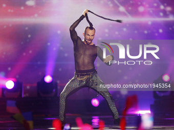 Slavko Kalezic from Montenegro performs with the song 