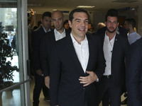 Greece's Prime Minister Alexis Tsipras and the Health Minister Andreas Xanthos visit a Health Center in Evosmos neighborhood in Thessaloniki...