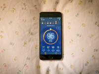 The Beddit app is seen on an iPhone on 10 May, 2017. The sleep tracking app has recenlty been bought by Apple presumably because of the acco...