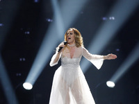Tijana Bogicevic from Serbia performs with the song 