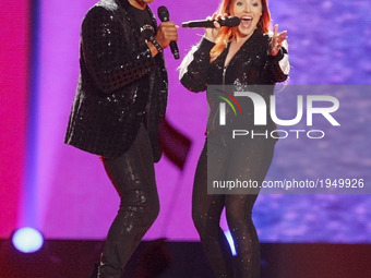 Valentina Monetta and Jimmie Wilson from San Marino perform with the song 