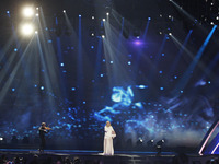 Kasia Mos from Poland performs with the song 