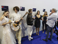 The artists wait backstage, before a rehearsal for the Grand Final of the Eurovision Song Contest, in Kiev, Ukraine, 13 May 2017. The Eurovi...