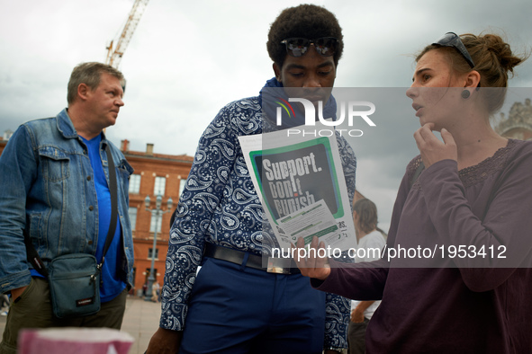 A passer-by asks for information during the global Marijuana March. For the Global Marijuana March, supporters of legalization for medical a...