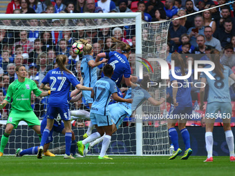 Lucy Bronze of Manchester City WFCscores his sides first goal  
during The SSE FA Women's Cup-Final match betweenBirmingham City Ladies v Ma...