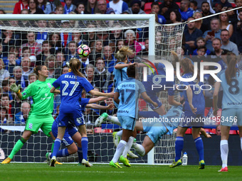 Lucy Bronze of Manchester City WFCscores his sides first goal  
during The SSE FA Women's Cup-Final match betweenBirmingham City Ladies v Ma...
