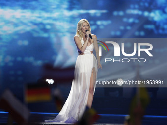 Kasia Mos from Poland performs with the song 