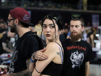 Young people at the Athens International Tatoo Convention, at the Olympic Tae Kwon Do Centre, on Saturday May 13, 2017. The visitors of the...