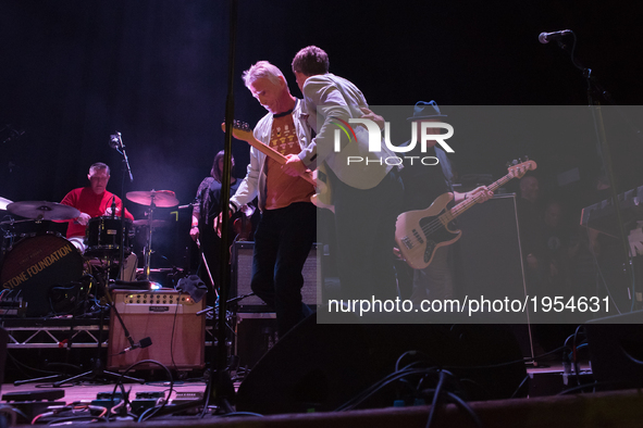 British iconic musician Paul Weller is seen performing on stage with Ston Foundation at Islington Assembly Hall, London on May 13, 2017. 