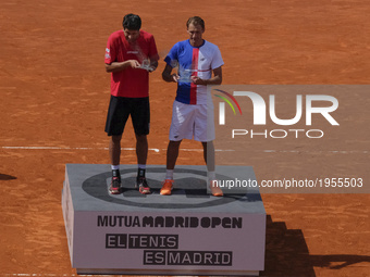 Lukasz Kubot and Marcelo Melo  the men's doubles final of the Mutua Madrid Open tennis at La Caja Magica on May 14, 2017 in Madrid, Spain. (