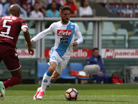 Napoli forward Dries Mertens (14) in action during the Serie A match between FC Torino and SSC Napoli at Stadio Olimpico di Torino on May 14...