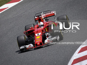Sebastian Vettel of Ferrari, during the race of GP of Spain in Montmeló, at Catalunya's Circuit on May 14, 2017 (