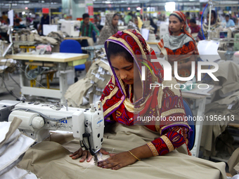 Garments worker working inside a factory in Gazipur in Bangladesh, on May 14, 2017.Bangladesh is the second largest apparel exporter in the...