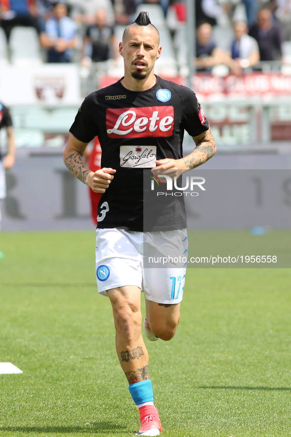 Marek Hamsik (SSC Napoli) before the Serie A football match between Torino FC and SSC Napoli at Olympic stadium Grande Torino on may 14, 201...