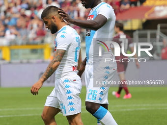 Lorenzo Insigne (SSC Napoli) and Kalidou Koulibaly (SSC Napoli) during the Serie A football match between Torino FC and SSC Napoli at Olympi...