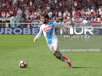 Dries Mertens (SSC Napoli) in  action during the Serie A football match between Torino FC and SSC Napoli at Olympic stadium Grande Torino on...