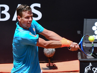 Tomas Berdych of Czech Republic in action during the match between Tomas Berdych of Czech Republic and Mischa Zverev of Germany during The I...