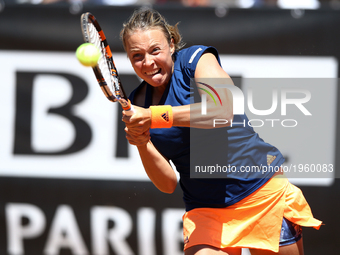 Estonia's Anett Kontaveit during her first round in The Internazionali BNL d'Italia 2017 at Foro Italico on May 16, 2017 in Rome, Italy. (