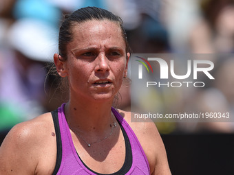 Roberta Vinci in action during his match against Ekaterina Makarova - Internazionali BNL d'Italia 2017 on May 16, 2017 in Rome, Italy. (