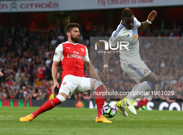 Arsenal's Olivier Giroud
during the Premier League match between Arsenal and Sunderland at The Emirates, London, England on 16 May 2017. 

 
