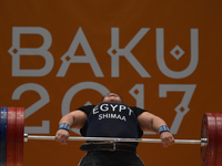 Shaimaa Haridy of Egypt competes in Women's +90kg Weightlifting final during day six of Baku 2017 - 4th Islamic Solidarity Games at Weightli...