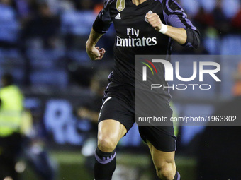  Cristiano Ronaldo forward of Real Madrid (7) drives the ball during the La Liga Santander match between Celta de Vigo and Real Madrid at Ba...