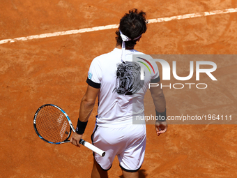 Tennis ATP Internazionali d'Italia BNL Third Round
The special shirt of Fabio Fognini (ITA) with an image of a tiger at Foro Italico in Rom...