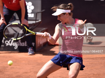 Johanna Konta (GBR) in action during the match against Venus Williams (USA) at WTA Open Internazionali BNL D'Italia at the Foro Italico, Rom...
