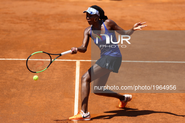 Venus Williams of USA in action during the women's third round match against Johanna Konta of Great Britain on Day Five of the Internazional...