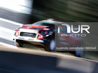 Craig Breen and Scott Martin in Citroen C3 WRC of Citroen Total Aby Dhabi WRT in action during the shakedown of WRC Vodafone Rally de Portug...