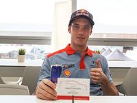 Thierry Neuville during the quick interviews of WRC Vodafone Rally de Portugal 2017, at Matosinhos in Portugal on May 18, 2017. (