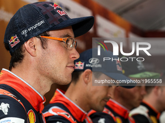 Thierry Neuville during the autograph session of WRC Vodafone Rally de Portugal 2017, at Matosinhos in Portugal on May 18, 2017. (