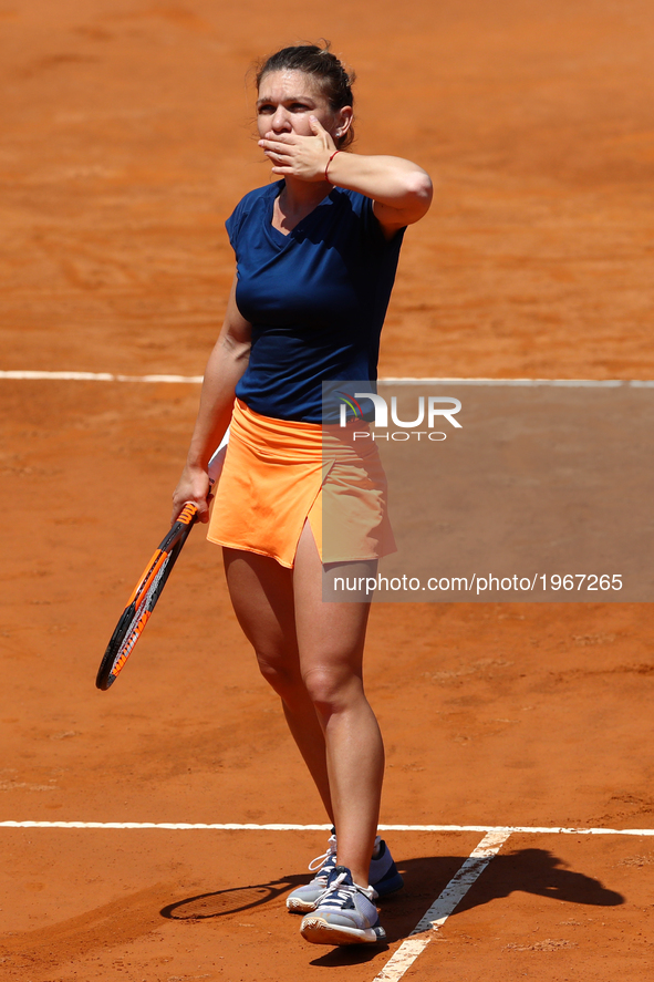Tennis WTA Internazionali d'Italia BNL quarterfinals 
Simona Halep (ROU) celebration at Foro Italico in Rome, Italy on May 19, 2017.
