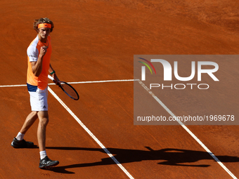 Tennis ATP Internazionali d'Italia BNL semifinal
Alexander Zverev (GER) at Foro Italico in Rome, Italy on May 20, 2017.
 (