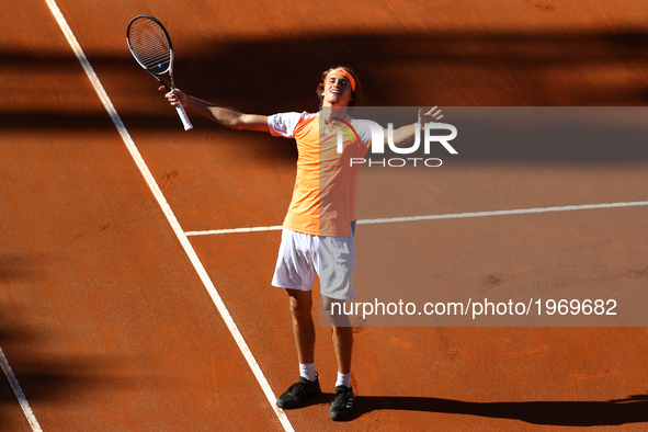 Tennis ATP Internazionali d'Italia BNL semifinal
Alexander Zverev (GER) celebrating at Foro Italico in Rome, Italy on May 20, 2017.
 