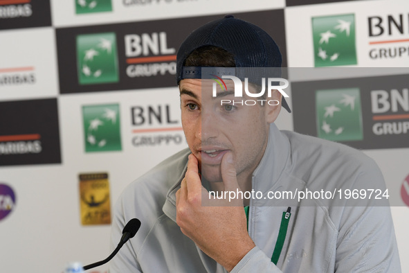 John Isner attends a press conference ahead of the Internazionali BNL d'Italia 2017 on May 20, 2017 in Rome, Italy. 