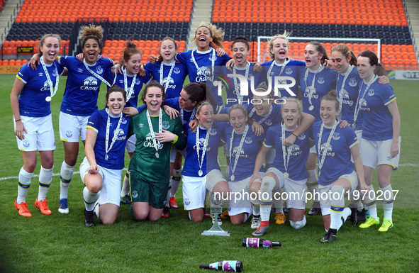 Everton Ladies Celebrate
during Women's Super League 2 Spring Series match between London Bees against Everton Ladies at The Hive, Barnet FC...