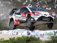 Juho Hanninen and Kaj Lindstrom in Toyota Yaris WRC of Toyota Gazoo Racing WRT in action during the SS10 Vieira do Minho of WRC Vodafone Ral...