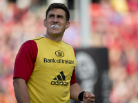 Ian Keatley of Munster during the warm-up before the Guinness PRO12 Semi-Final match between Munster Rugby and Ospreys at Thomond Park Stadi...