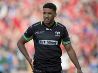 Keelan Giles of Ospreys pictured during the Guinness PRO12 Semi-Final match between Munster Rugby and Ospreys at Thomond Park Stadium in Lim...