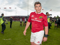 Ian Keatley of Munster celebrates after the Guinness PRO12 Semi-Final match between Munster Rugby and Ospreys at Thomond Park Stadium in Lim...
