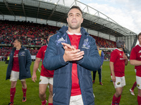 Conor Murray of Munster celebrates after the Guinness PRO12 Semi-Final match between Munster Rugby and Ospreys at Thomond Park Stadium in Li...