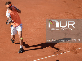 Alexander Zverev (GER) in action against Novak Djokovic (SRB)during the ATP Tennis Open final Internazionali BNL D'Italia at the Foro Italic...