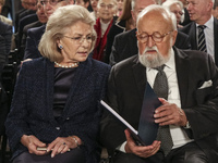A Polish world famous composer and conductor Krzysztof Penderecki and his wife Elzbieta Penderecka during award ceremony at the Wawel Castle...
