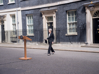  The Prime Minister, Theresa May, is pictured while speaks to the media at Downing Street, following the Manchester terror attack, London on...