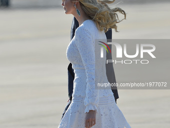 Ivanka Trump, daughter of US President Donald Trump, her husband Jared Kushner, senior adviser to Trump arrive at Rome's Fiumicino Airport o...