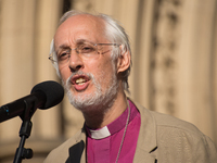 David Walker, Bishop of Manchester, speaks at the vigil service for the victims of the Manchester Arena explosion in Manchester, United King...
