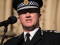 Ian Hopkins, Cheif Constable of Greater Manchester Police, speaks at the vigil service for the victims of the Manchester Arena explosion in...